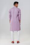 Shop_Amrit Dawani_Purple Cotton, Silk Embroidery Bird Pattern Kurta With Pant _at_Aza_Fashions