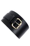 Shop_Trov_Black Plain Vera Leather Belt _at_Aza_Fashions