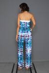 Shop_Redefine_Blue Mashru Silk Shibori Straight Print Tube Jogger Jumpsuit_at_Aza_Fashions