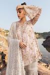 Shop_Nandita Thirani_Pink Chiffon And Georgette Embroidery Sequin & Peasant Kurta Sharara Set  _at_Aza_Fashions