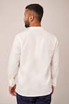 Shop_Pallavi Kandoi_White 50% Cotton Plain Side Pleated Casual Shirt For Men_at_Aza_Fashions