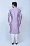 Shop_Arihant Rai Sinha_Purple Kurta Banglori Silk Polka Patterns And Cowl Pant Set _at_Aza_Fashions