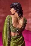 Shop_Punit Balana_Green Organza Silk Border Embroidered Saree With Blouse_at_Aza_Fashions