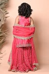 Shop_Priyanka Jain_Fuchsia Cotton, Georgette, Net Embroidery, Sequins, Chevron Sharara Kurta Set _at_Aza_Fashions