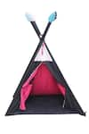 Shop_My Gift Booth_Black Cotton Print Teepee Tent With Mat_at_Aza_Fashions