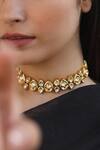 Shop_Do Taara_Gold Plated Kundan Choker Necklace _at_Aza_Fashions