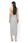 Shop_Rohit Gandhi + Rahul Khanna_Silver Tulle Embellished Crystals Scoop Neck Unicorn Swing Top _at_Aza_Fashions