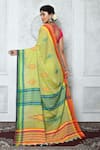 Shop_Adara Khan_Green Pure Cotton Woven Geometric Work Saree_at_Aza_Fashions