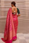 Priyanka Raajiv_Pink Banarasi Silk Woven Floral Lamika Saree _Online_at_Aza_Fashions