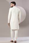 Shop_Kasbah_White Silk Sequins, Embroidery Sherwani Set _at_Aza_Fashions