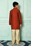 Shop_Petite Pomme_Red Brocade Patterned Kurta _at_Aza_Fashions