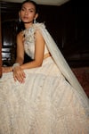 Shop Nadine Dhody Off White Tulle Pearls, Sequins, Crystals, Elode Hand Embroidered Lehenga Set at Aza Fashions Shop_Nadine Dhody_Off White Tulle Pearls, Sequins, Crystals, Elode Hand Embroidered Lehenga Set _at_Aza_Fashions