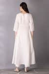 Shop_Tanu Malhotra_White Cotton, Linen Embroidery Round Neck Placed Bird Pattern Tunic And Pant Set _at_Aza_Fashions