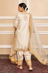Shop Sheetal Batra Ivory Dupatta Organza, Kurta Pure Chanderi, Embroidered Set at Aza Fashions Shop_Sheetal Batra_Ivory Dupatta Organza, Kurta Pure Chanderi, Embroidered Set_at_Aza_Fashions