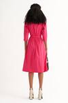 Shop_Notebook_Pink Cotton Poplin Plain Darcie Constructed Pleated Shirt Dress _at_Aza_Fashions