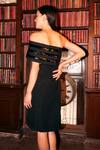 Shop_Kangana Trehan_Black Crepe Asymmetric Sequin Panelled One Shoulder Dress  _at_Aza_Fashions