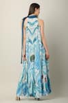 Shop_Limerick By Abirr N' Nanki_Multi Color Organza, Crepe Halter Neck Inez Statement Print Maxi Dress _at_Aza_Fashions
