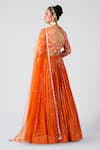Shop_suruchi parakh_Orange Georgette Embroidery Tubes Crew Neck Pleated And Lehenga Set_at_Aza_Fashions