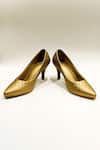 Shop_THE ALTER_Gold Faux Leather / Non Leather Amora Quilted Pump Stiletto Heels_at_Aza_Fashions