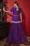 Shop_Ajiesh Oberoi_Purple Dupion Silk And Organza Embroidered Floral Urvi Jacket & Sharara Set _at_Aza_Fashions