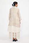 Shop_Jayati Goenka_White Cotton Handblock Print Checks Robe Checkered Belted Skirt Set _at_Aza_Fashions