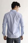 Shop_Kaha_Blue Italian Cotton Plain Brunch Contrast Piping Detail Shirt _at_Aza_Fashions