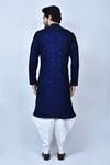 Shop_Arihant Rai Sinha_Blue Art Silk Embroidery Thread Kurta Set _at_Aza_Fashions