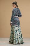 Shop_AFFROZ_Green Viscose Crepe Print Abstract Round Taabir Top With Mermaid Tail Skirt _at_Aza_Fashions