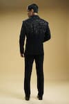 Shop_Kommal Sood_Black Kupro Embroidered Sequin Cutdana And Tuxedo Trouser Set  _at_Aza_Fashions