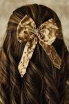 Shop_Hair Drama CO_Beige Crystals Embellished Hair Bow Alligator Clip_at_Aza_Fashions