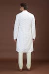 Shop_Kasbah_White Georgette Embroidered Chikankari Kurta_at_Aza_Fashions