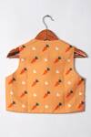 Shop_LITTLE BRATS_Orange Soft Cotton Printed Carrot Waistcoat _at_Aza_Fashions