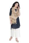Shop_SHINGORA_Beige Geometric Woven Stole _at_Aza_Fashions