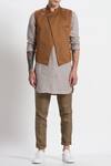 Buy_Son Of A Noble Snob_Brown Cotton Nehru Jacket_at_Aza_Fashions