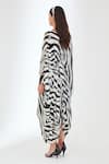 Shop_Nikasha_Black 100% Viscose Georgette Printed And Embroidered Animal V Kaftan Dress _at_Aza_Fashions