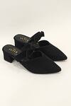 Shop_The Alter_Black Solid Beverly Bow Block Heels _at_Aza_Fashions