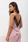 Shop_Dawn And Dusk_Pink Satin Camisole V Neck Robe And Pant Set  _at_Aza_Fashions