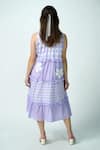Jyoti Bansal_Purple Cotton Embroidery Turtle Neck Tiered Midi Dress _Online_at_Aza_Fashions