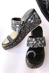 Shop_La Fiza_Black Embroidery Aizah Bead Wedges _at_Aza_Fashions