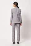 Shop_Soniya G_Grey Suiting Plain Notch Lapel Collar Blazer And Pant Set _at_Aza_Fashions