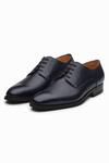 Shop_Dapper Shoes_Blue Handmade Derby Shoes_at_Aza_Fashions