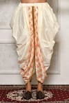 Shop_Arihant Rai Sinha_Off White Dupion Silk Abstract Pattern Hem Cowl Drape Pant _at_Aza_Fashions