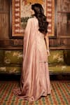 Shop_MATSYA_Pink Georgette Tissue Embroidery Patra Mirrors Round Paaro Kurta Sharara Set _at_Aza_Fashions