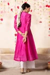 Shop_Marche_Pink Cape  Chanderi Round Paneled And Pant Set _at_Aza_Fashions