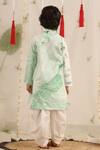 Shop_Cute Couture_White Poplin, Cotton Embroidery Brush Paint Pattern Kurta And Balloon Pant Set _at_Aza_Fashions