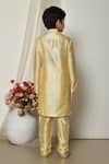 Shop_Petite Pomme_Gold Silk Woven Straight Kurta With Pant _at_Aza_Fashions