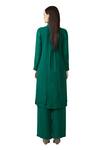 Shop Rohit Gandhi + Rahul Khanna Green Silk, Georgette Sequins, Beads Embellished Kurta And Flared Pant Set at Aza Fashions Shop_Rohit Gandhi + Rahul Khanna_Green Silk, Georgette Sequins, Beads Embellished Kurta And Flared Pant Set _at_Aza_Fashions