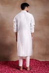 Shop_SHASHA GABA_Blue Chanderi Embroidered Varah Pintucked Yoke Kurta _at_Aza_Fashions