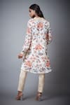 Shop_RI.Ritu Kumar_Ivory Viscose Chinon And Embroidery Floral Band Collar Chintz Kurti _at_Aza_Fashions