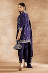 JAYANTI REDDY_Purple Silk Embroidery Zardozi Round Tunic Dhoti Pant Set _Online_at_Aza_Fashions